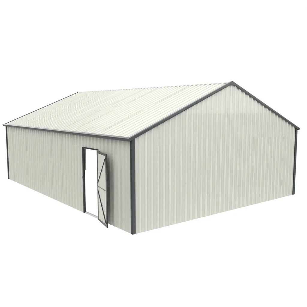 25x33' Double Metal Shed with Side Entry Door Car Shelter Outdoor Storage