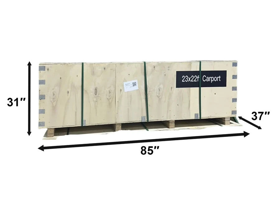 23'x22' Double Metal Garage Shed with Side Entry Door Car Shelter Storage