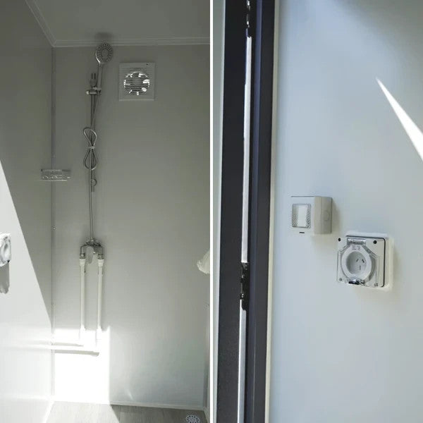 Bastone Mobile Shower 2-Stall Portable Insulated Shower Room Outdoor Use