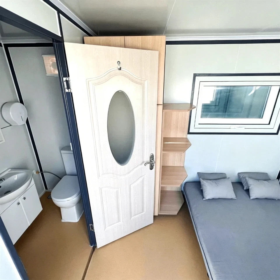 Bastone 13x7FT Mobile Prefab Office Cabin with Bathroom & Bedroom Portable House