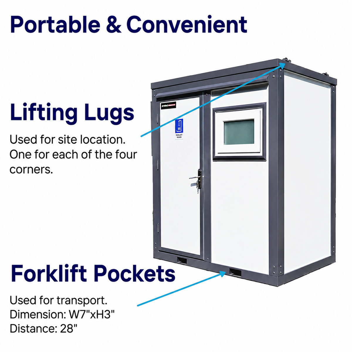 Bastone Portable Shower Room w/ Vanity, Mirror Cabinet, Window, Lights & Fan