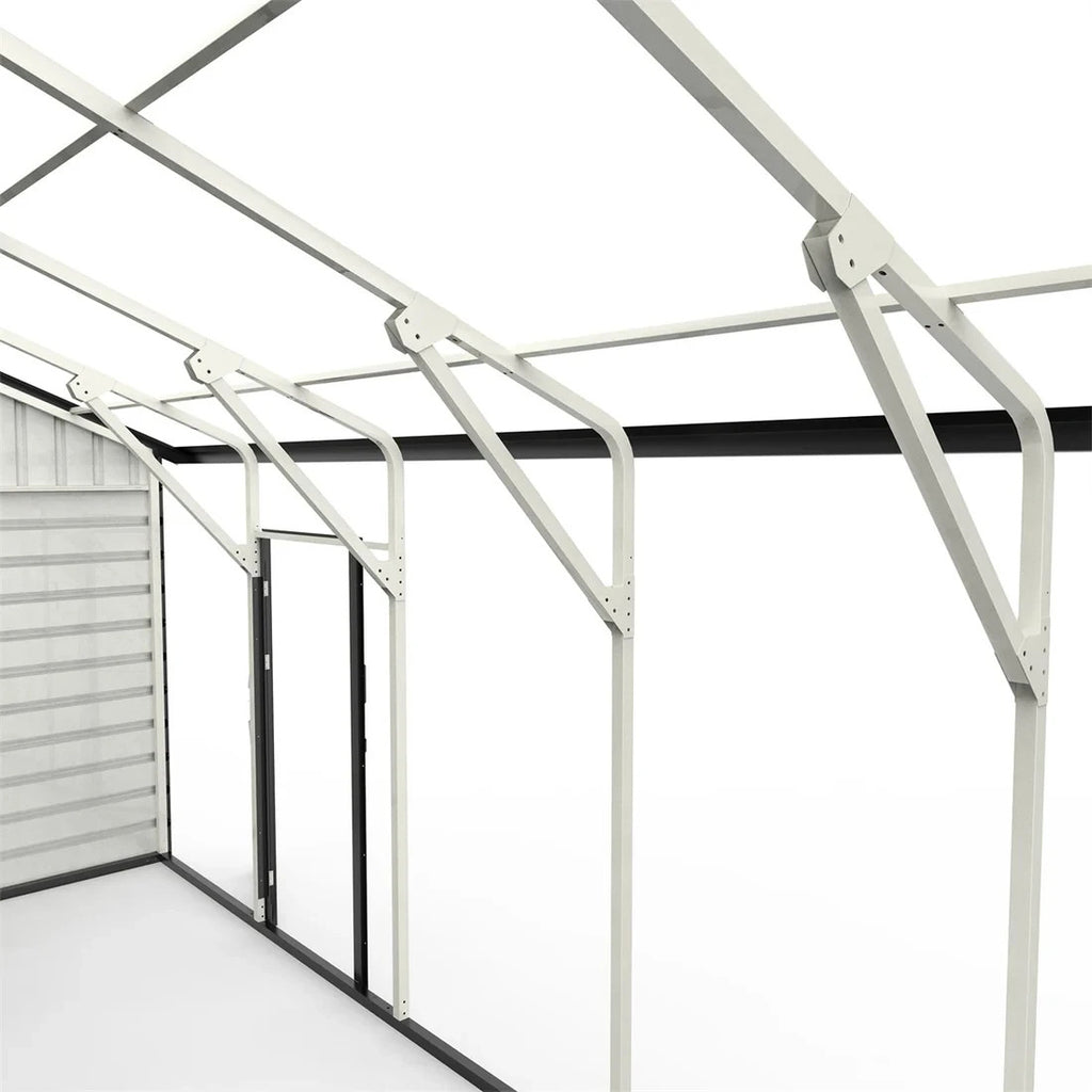 23'x22' Double Metal Garage Shed with Side Entry Door Car Shelter Storage