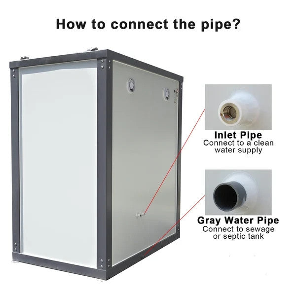 Bastone Mobile Shower 2-Stall Portable Insulated Shower Room Outdoor Use