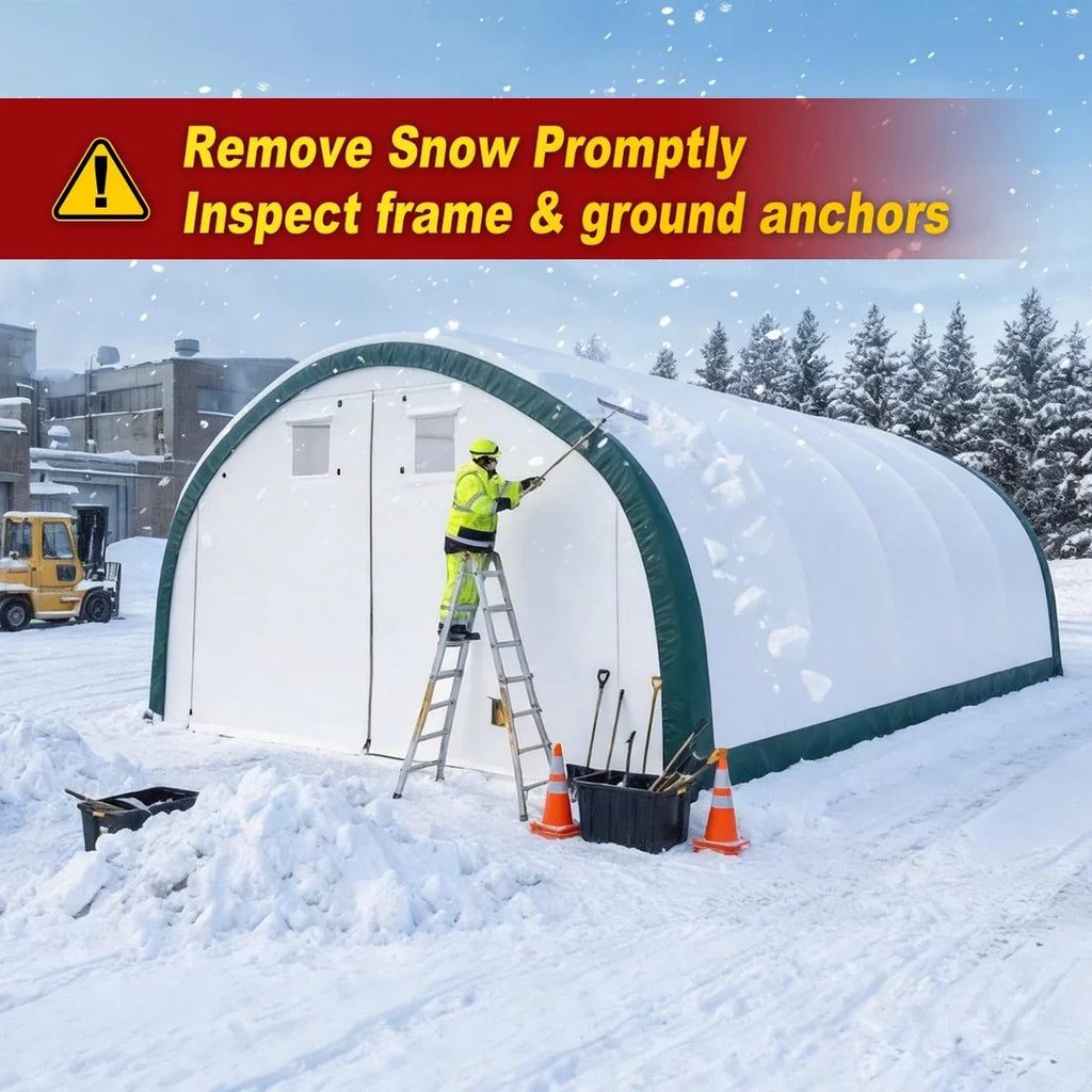 20x30x12 FT Storage Shelter 11oz PE/15oz PVC Fabric Hoop Building for RV Boat