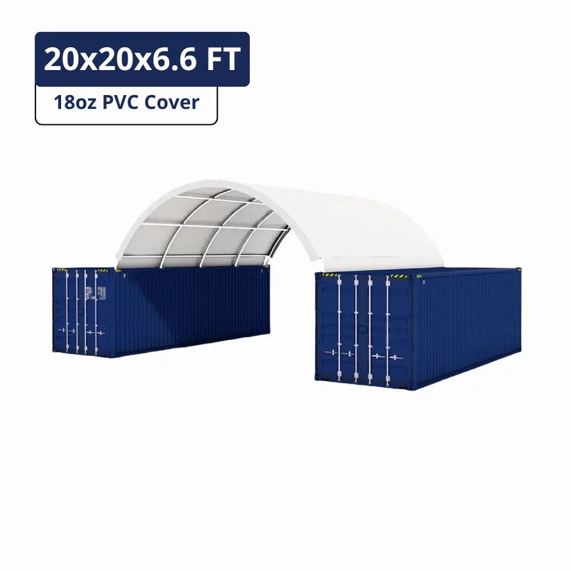 20'x20'Shipping Container Canopy Shelter Kit | 18OZ PVC | Industrial Tent