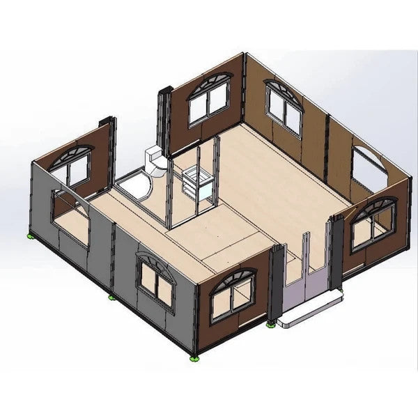 Bastone 20x20x8FT Mobile Expandable Prefab House  Prebuilt Home Portable Office