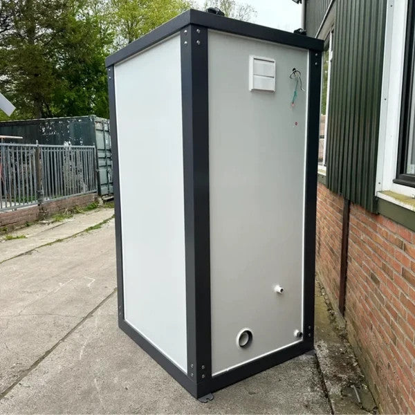 Bastone Single Stall Portable Restroom w/ Sink Flush Toilet & Vent Fan Outdoor