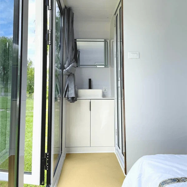 13x7x8FT Prefab Tiny House Cabin Pod Glass Bath Bedroom Modern Outdoor Home