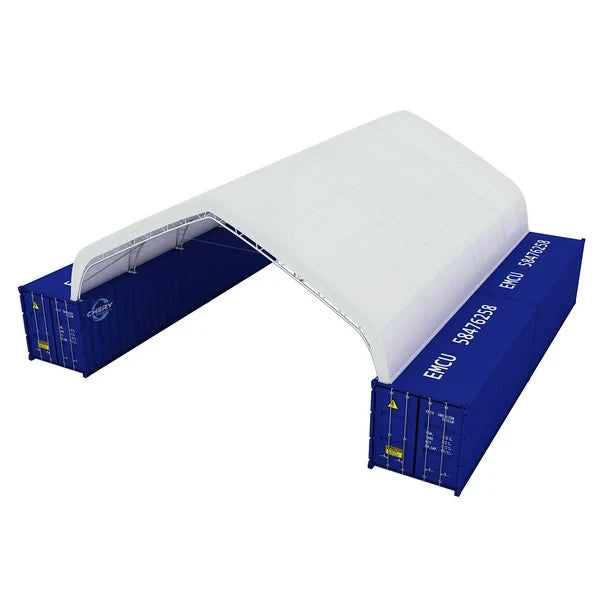 40x40x15 Double Truss Container Canopy Shelter 22oz PVC Peak Top