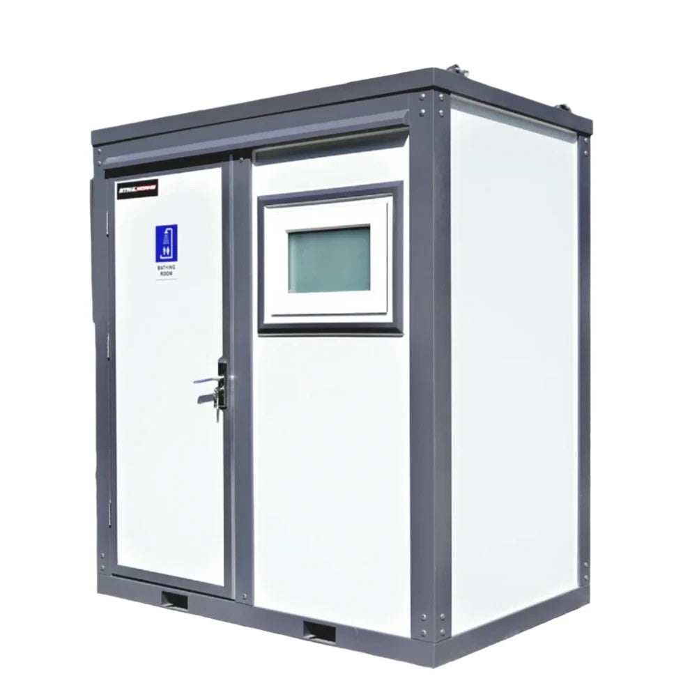 Bastone Portable Shower Room w/ Vanity, Mirror Cabinet, Window, Lights & Fan