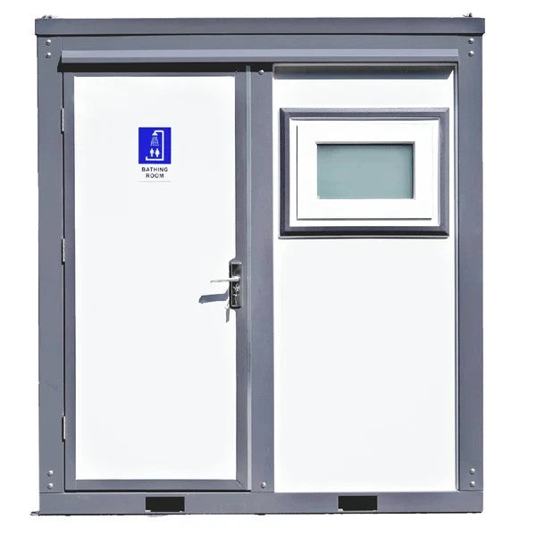 Bastone Portable Shower Room w/ Vanity, Mirror Cabinet, Window, Lights & Fan