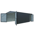 13' x 20' Heavy Duty Metal Storage Shed Steel w/ Double Front & Side Doors