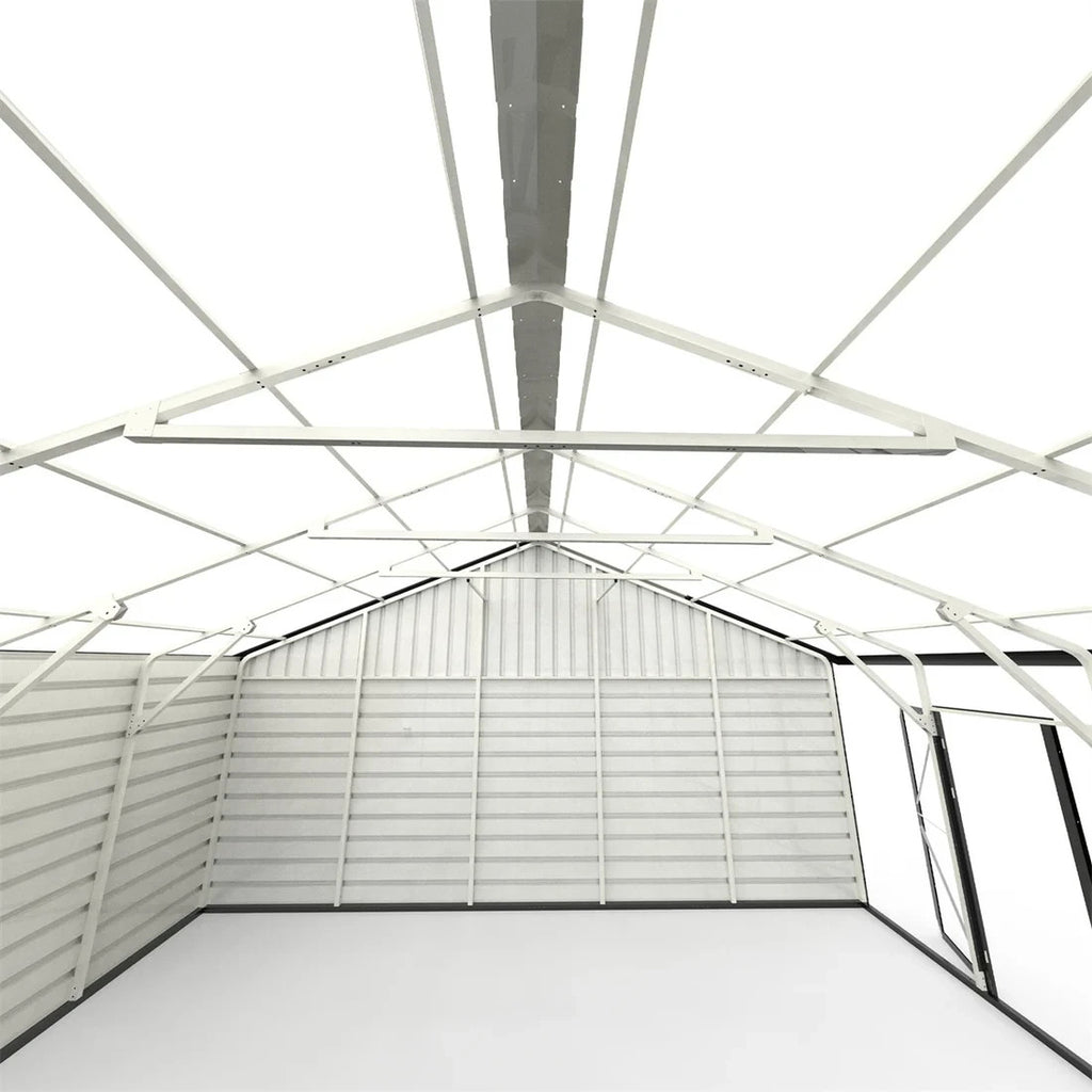 23'x22' Double Metal Garage Shed with Side Entry Door Car Shelter Storage
