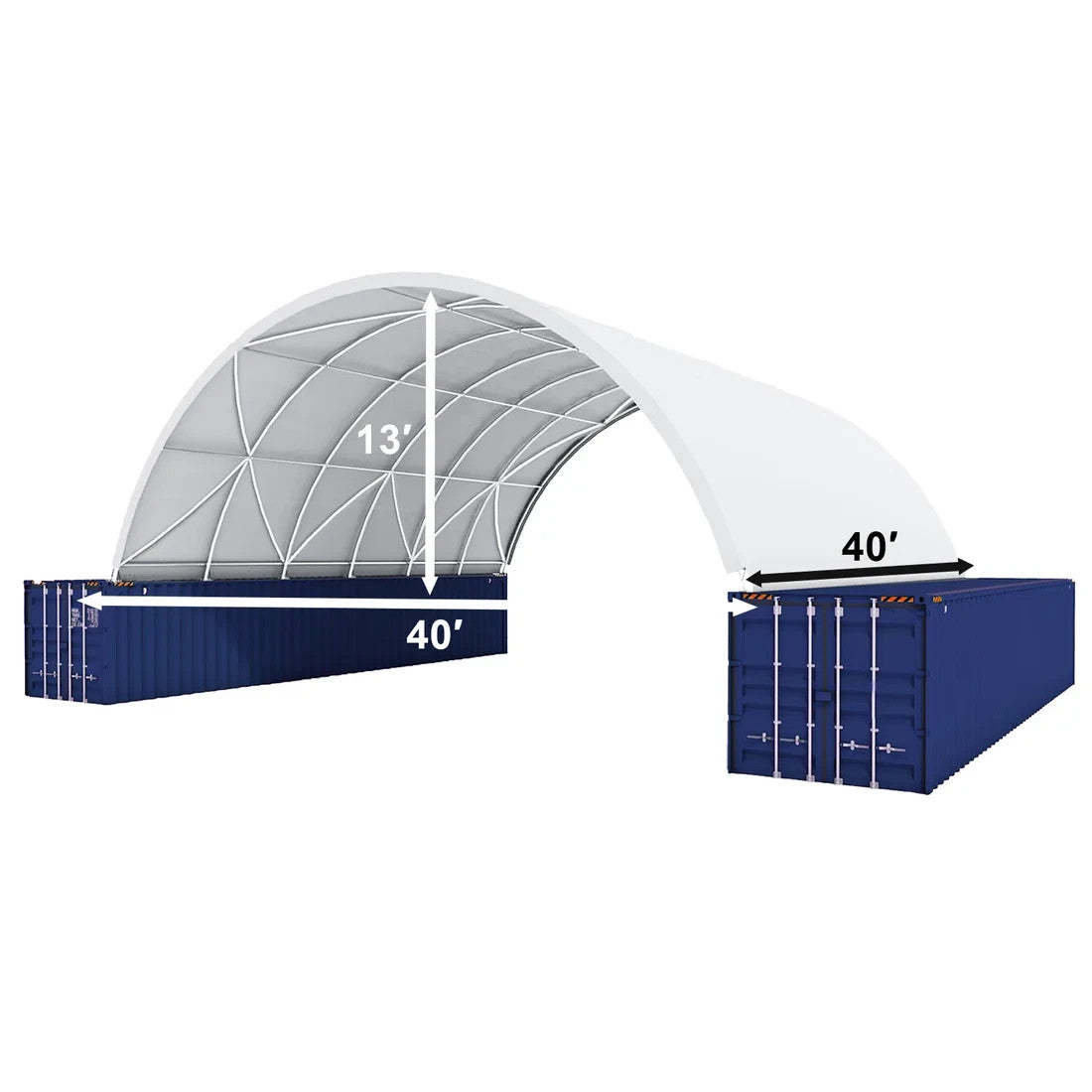 40x40x13FT Shipping Container Canopy Shelter *11oz PE* Industrial Storage