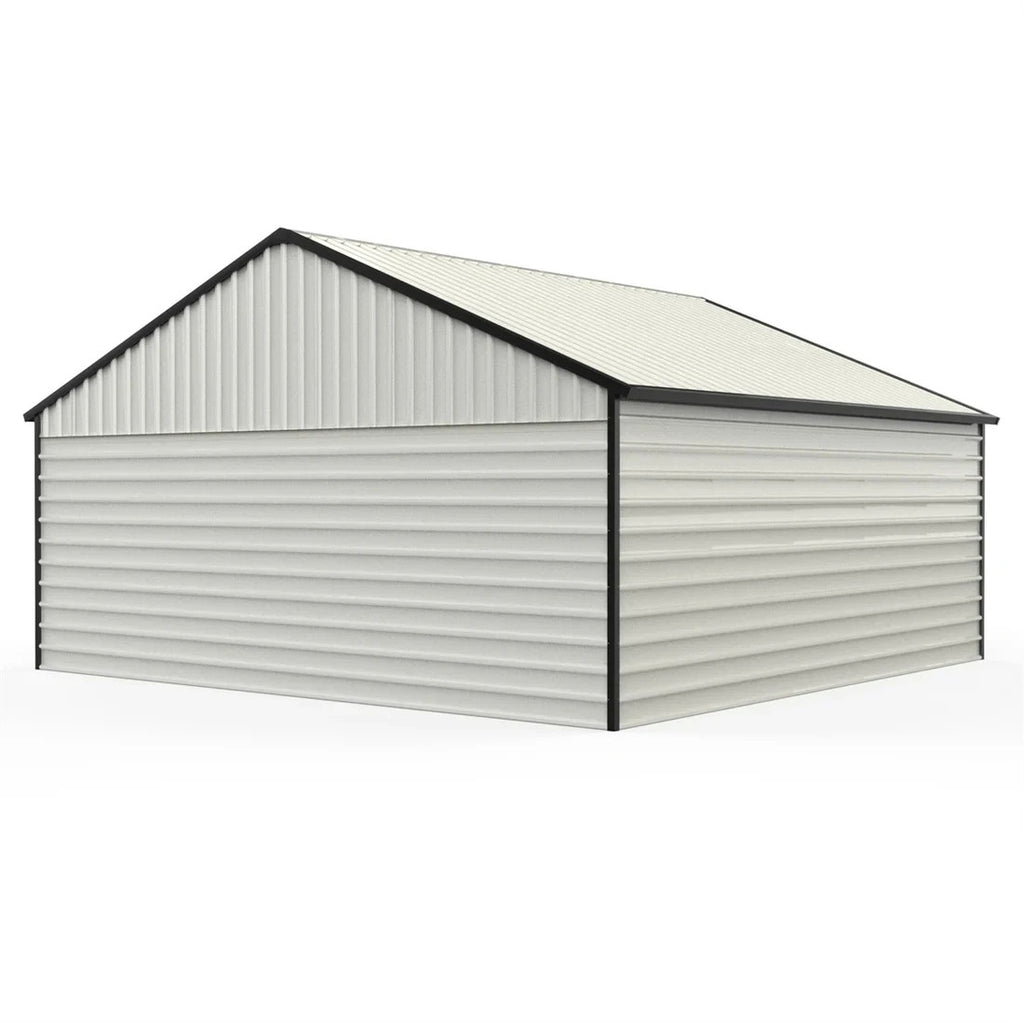 23'x22' Double Metal Garage Shed with Side Entry Door Car Shelter Storage