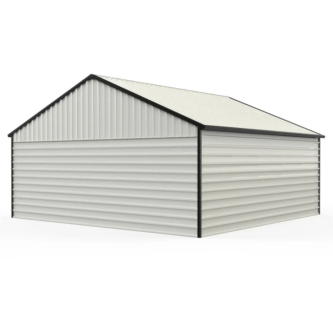 23'x22' Double Metal Garage Shed with Side Entry Door Car Shelter Storage