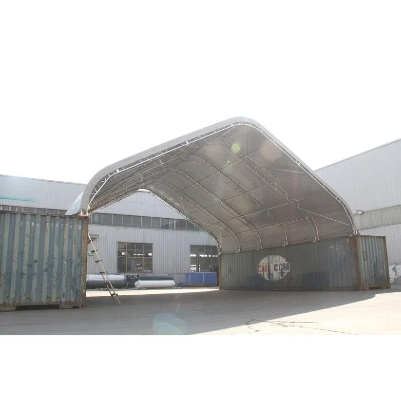 40x40x15 Double Truss Container Canopy Shelter 22oz PVC Peak Top