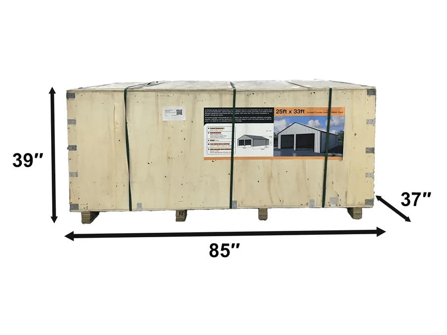 25x33' Double Metal Shed with Side Entry Door Car Shelter Outdoor Storage