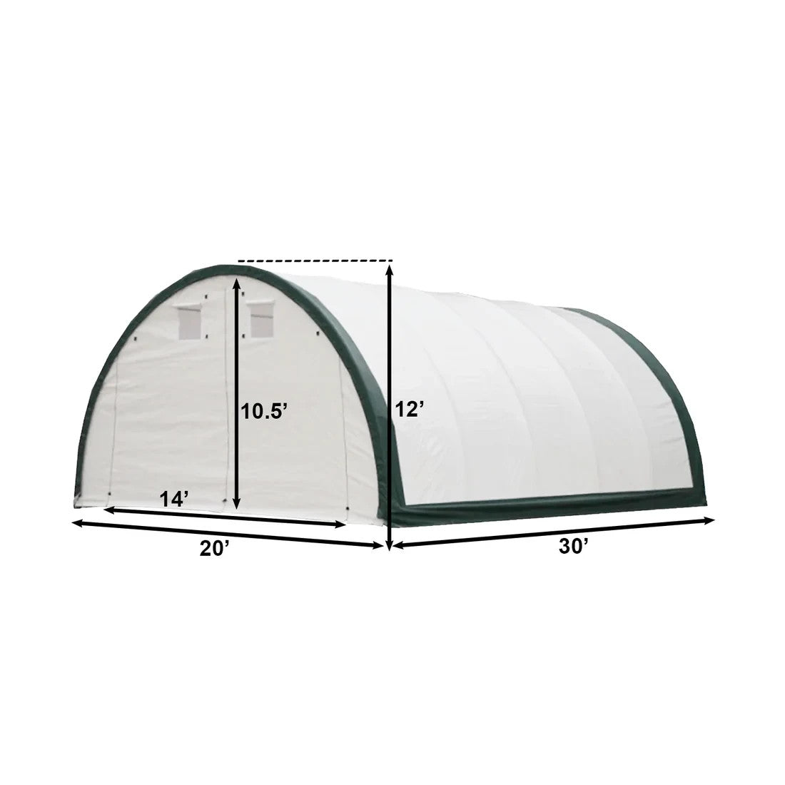 20x30x12 FT Storage Shelter 11oz PE/15oz PVC Fabric Hoop Building for RV Boat