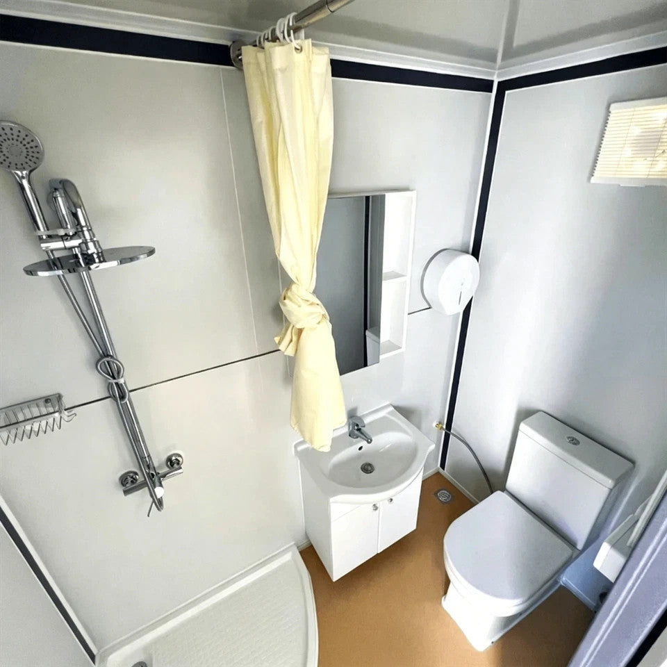 Bastone 13x7FT Mobile Prefab Office Cabin with Bathroom & Bedroom Portable House