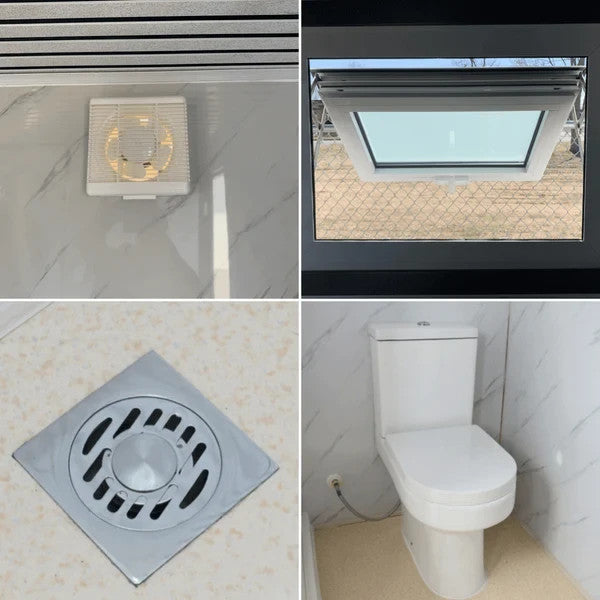 Bastone Portable Private Toilet Stall w/ Sink Vent & Shower Restroom 85x75x94.5