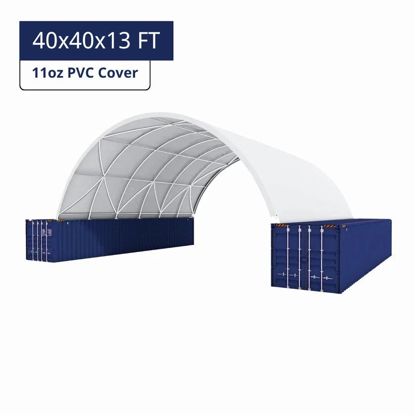 40x40x13FT Shipping Container Canopy Shelter *11oz PE* Industrial Storage
