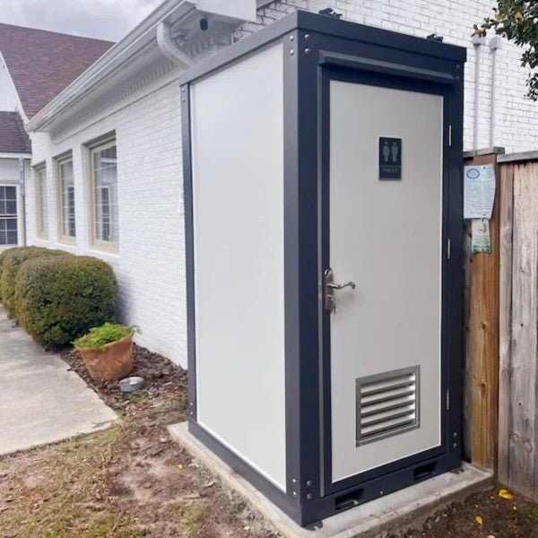 Bastone Single Stall Portable Restroom w/ Sink Flush Toilet & Vent Fan Outdoor