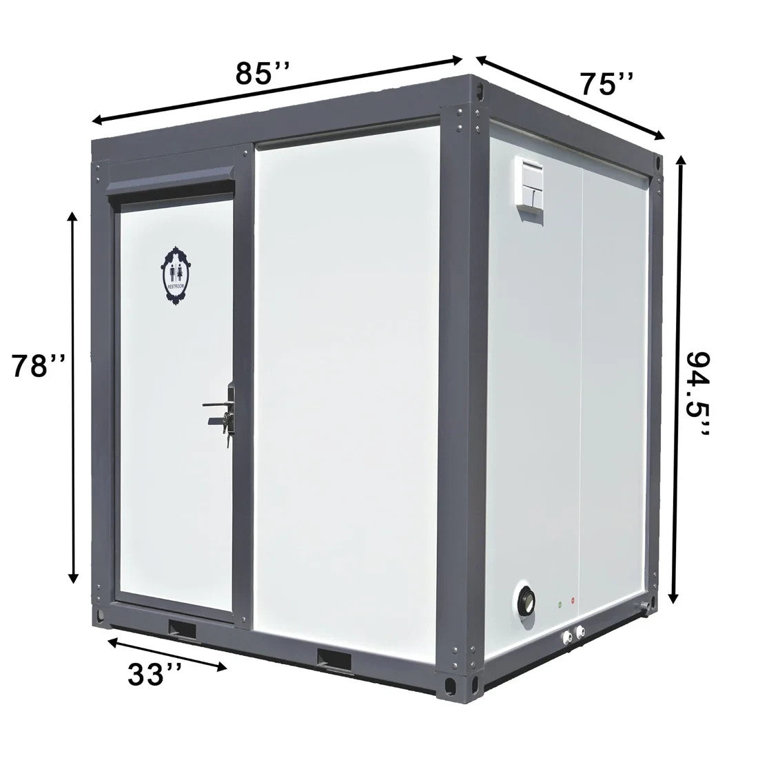Bastone Portable Private Toilet Stall w/ Sink Vent & Shower Restroom 85x75x94.5