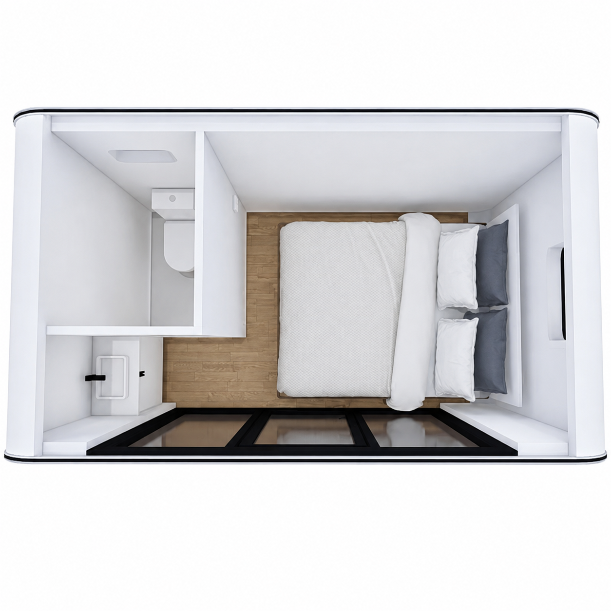 13x7x8FT Prefab Tiny House Cabin Pod Glass Bath Bedroom Modern Outdoor Home