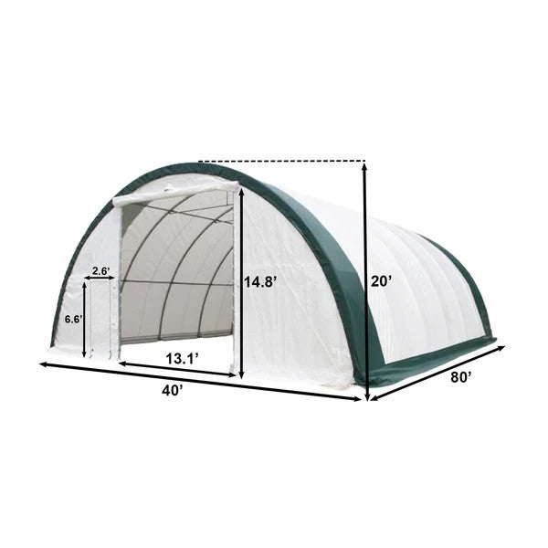 40x80x20 FT Heavy Equipment Storage Shelter 11oz PE Fabric Building