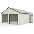 23'x22' Double Metal Garage Shed with Side Entry Door Car Shelter Storage
