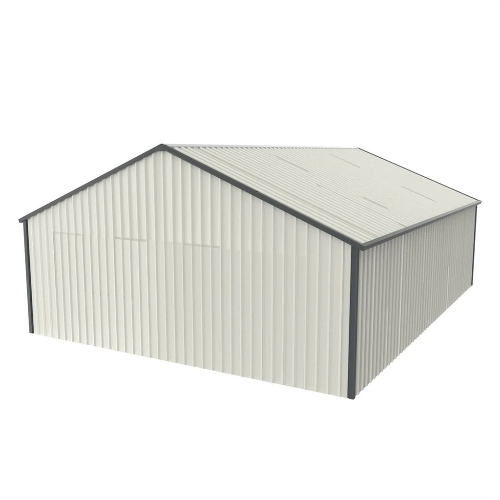 25x33' Double Metal Shed with Side Entry Door Car Shelter Outdoor Storage