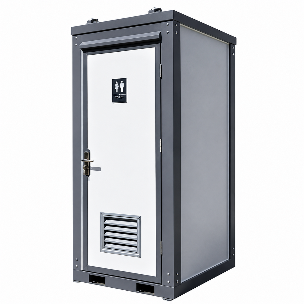 Bastone Single Stall Portable Restroom w/ Sink Flush Toilet & Vent Fan Outdoor