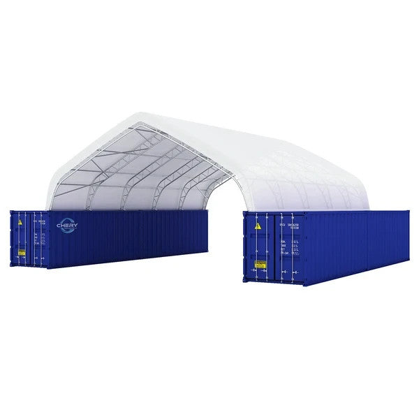 40x40x15 Double Truss Container Canopy Shelter 22oz PVC Peak Top