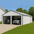 25x33' Double Metal Shed with Side Entry Door Car Shelter Outdoor Storage