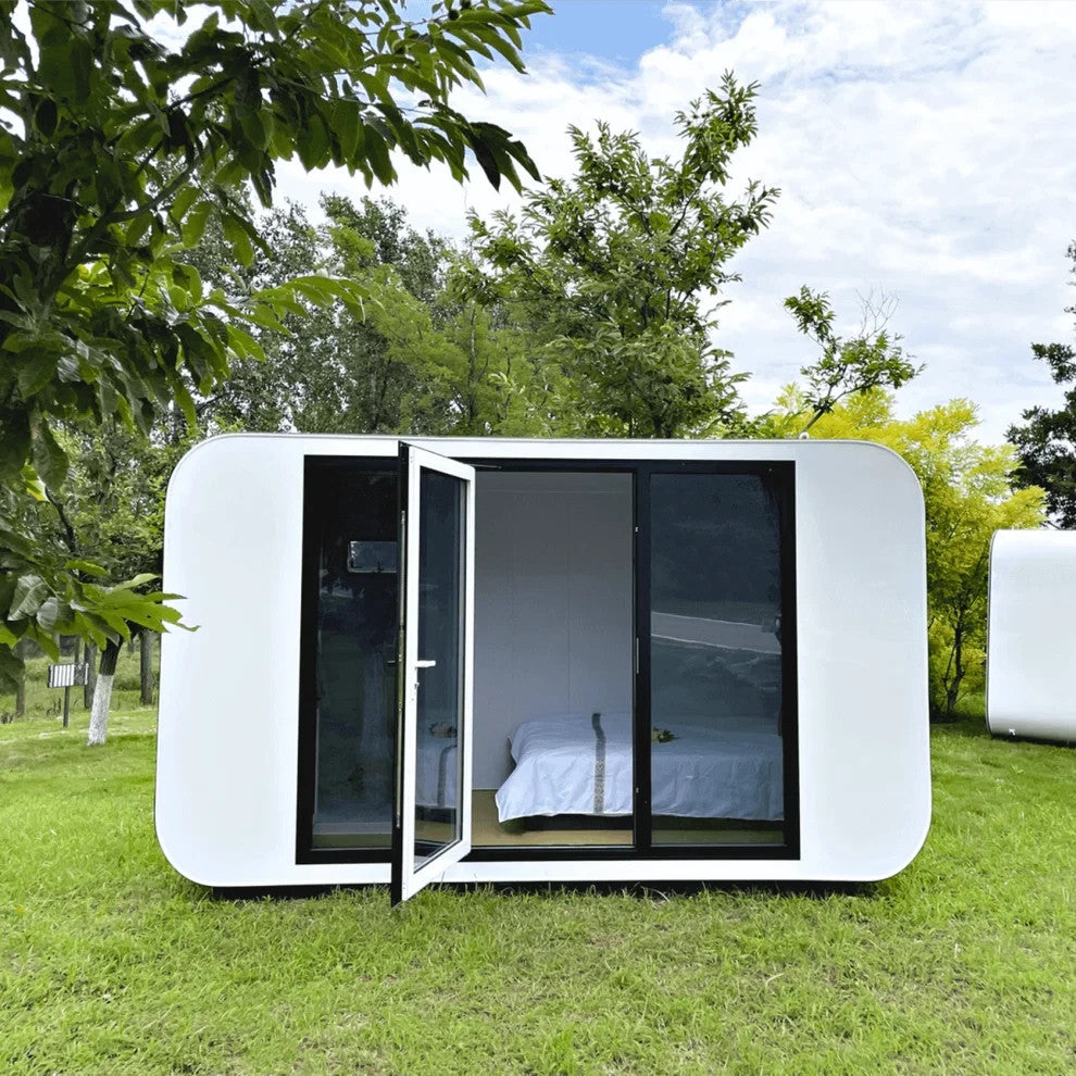 13x7x8FT Prefab Tiny House Cabin Pod Glass Bath Bedroom Modern Outdoor Home