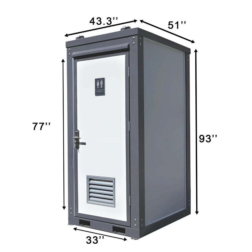 Bastone Single Stall Portable Restroom w/ Sink Flush Toilet & Vent Fan Outdoor