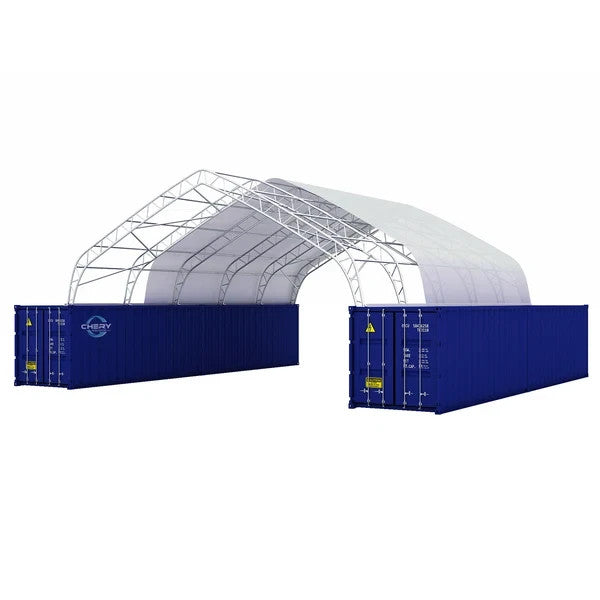 40x40x15 Double Truss Container Canopy Shelter 22oz PVC Peak Top