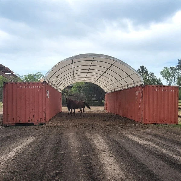 20x40FT Container Shelter Canopy Building | 18OZ PVC | Easy Install