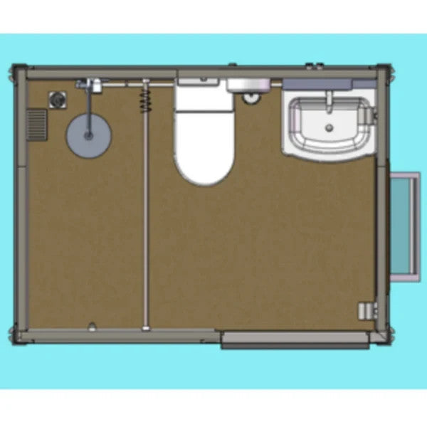 Bastone Portable Restroom W/ Shower Curtain Style for Outdoor Use| Mobile Toilet