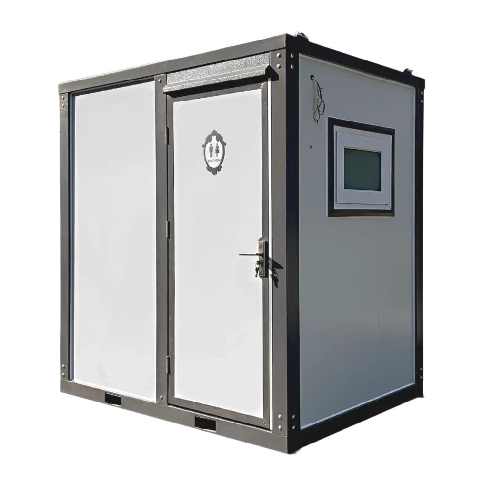 Bastone Portable Restroom W/ Shower Curtain Style for Outdoor Use| Mobile Toilet